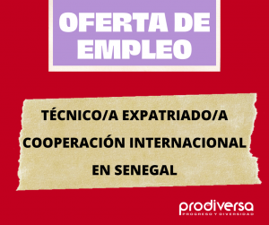 Técnico/a expatriado/a Cooperación Internacional Senegal